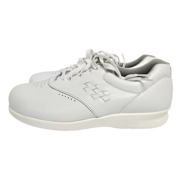 SAS Womens Freetime Comfort Shoes Size 6.5M White Leather Lace-Up Walking - Picture 1 of 6